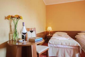 Фото номера Двухместный номер с 2 отдельными кроватями Отель Dwór Bogucin Hotel&amp;Restauracja г. Bogucin 7